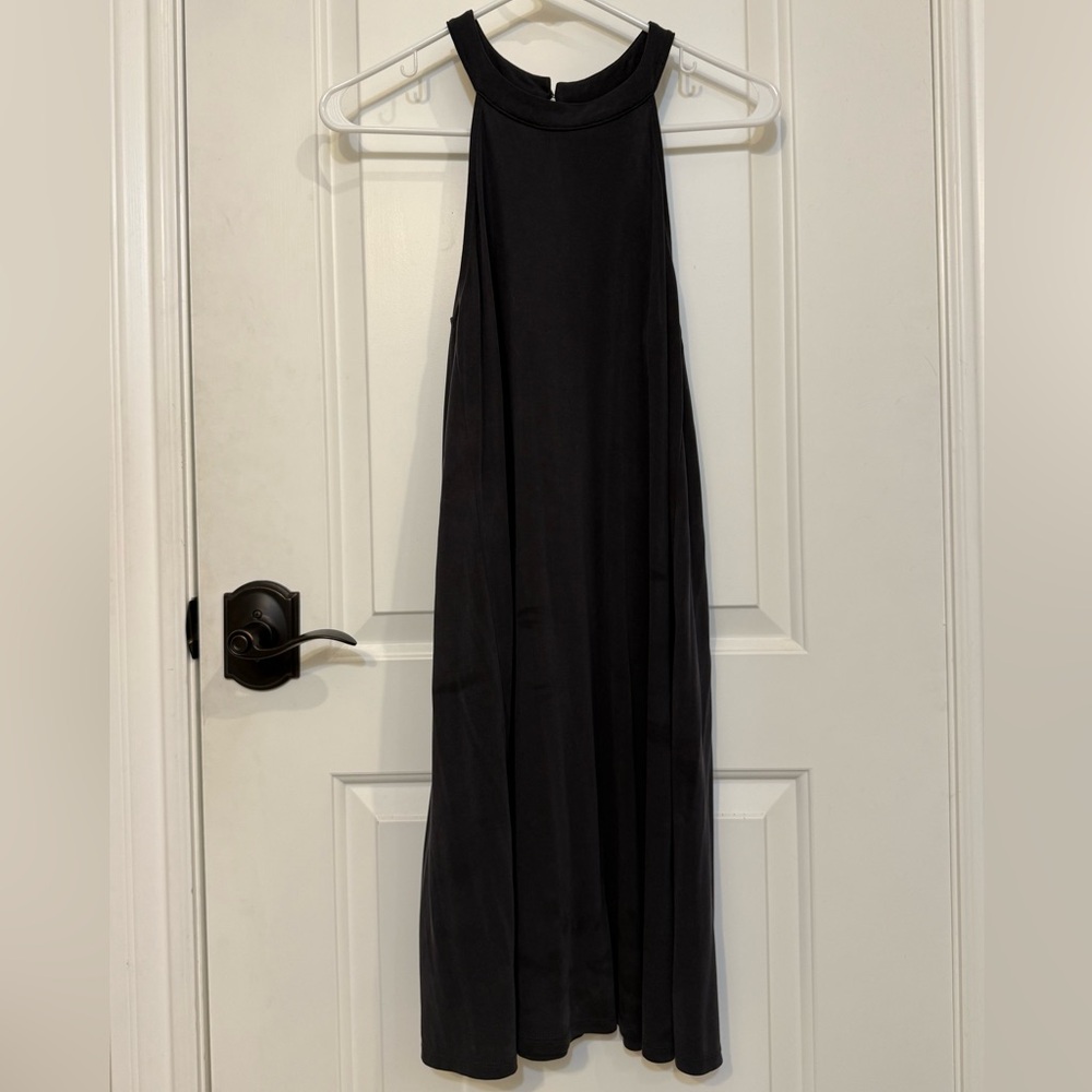 LOFT Dark Gray Halter Dress with Back Detail